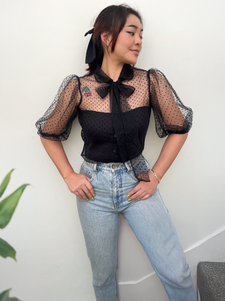 Blusa VIVIAN Tul Negro