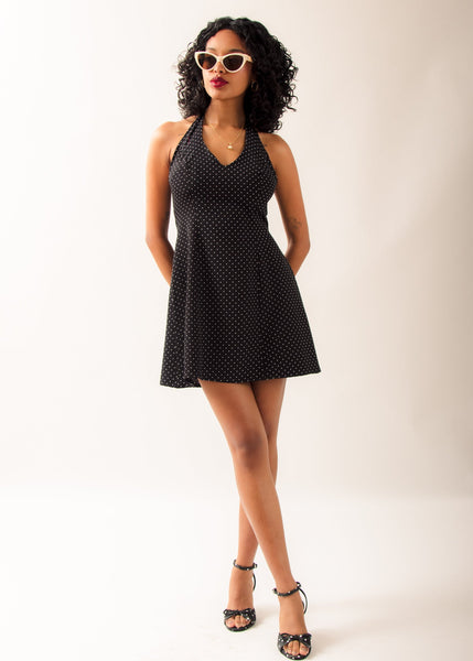 Vestido ESPRESSO negro polkadots