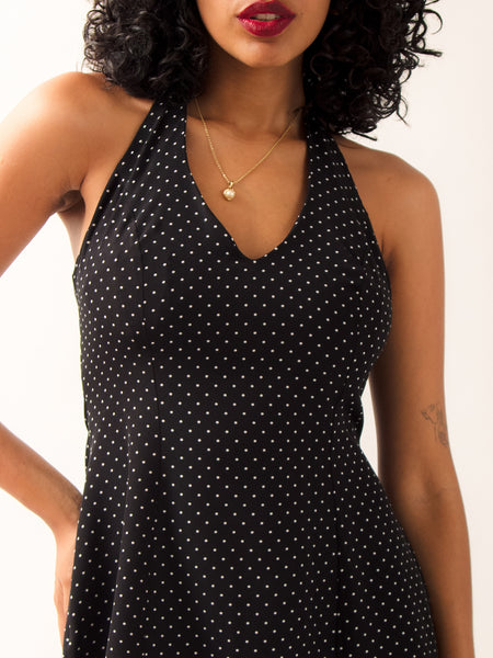 Vestido ESPRESSO negro polkadots