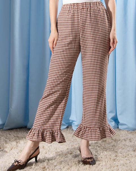 Pantalón CAPUCCINO Marrón vichy