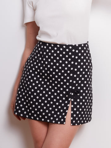 Falda BERRY negro polkadots