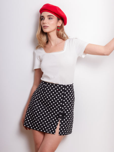 Falda BERRY negro polkadots
