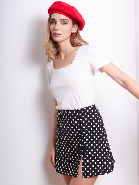 Falda BERRY negro polkadots