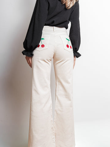 Pantalón CHERRY BOMB crema
