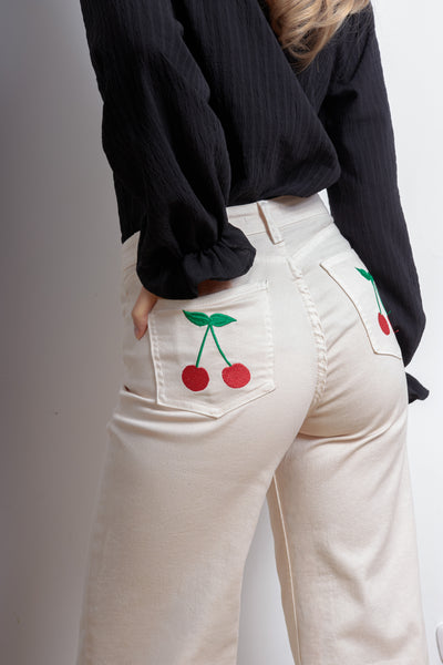 Pantalón CHERRY BOMB crema