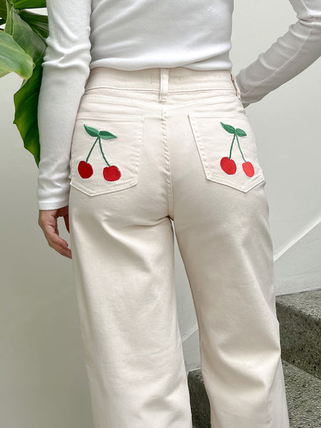 Pantalón CHERRY BOMB crema