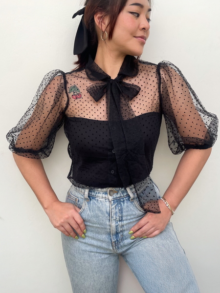 Blusa VIVIAN Tul Negro