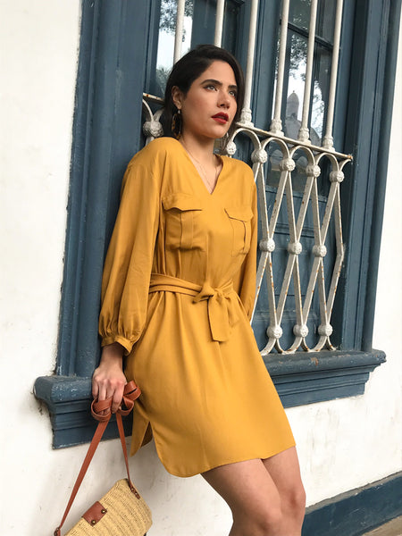 Vestido MATILDA mostaza